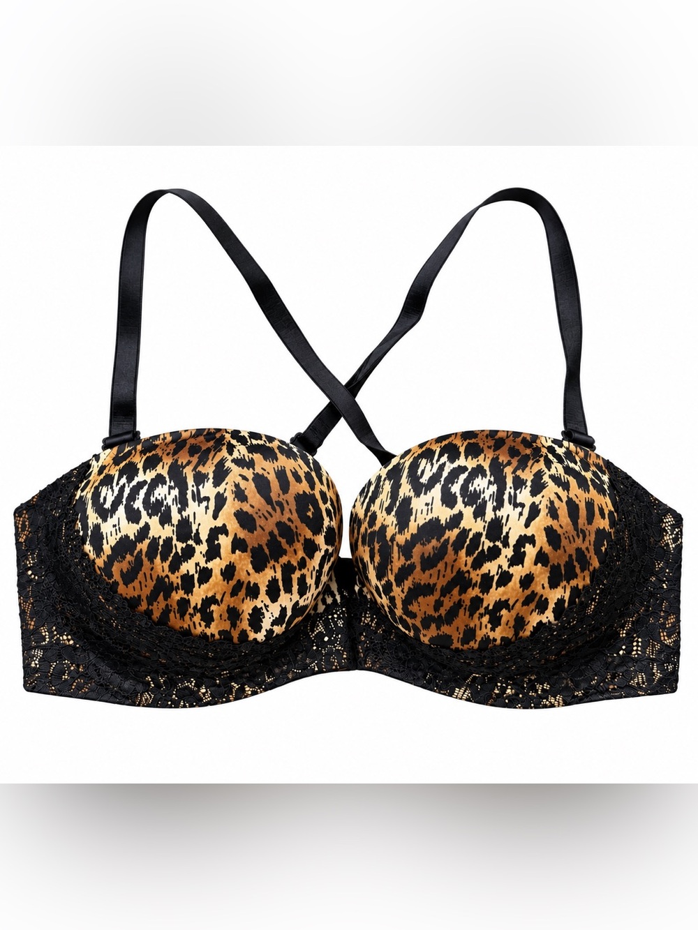 Victoria’s Secret Bombshell Add 2 Cups Push Up Bra 36C Leopard Lace 2011